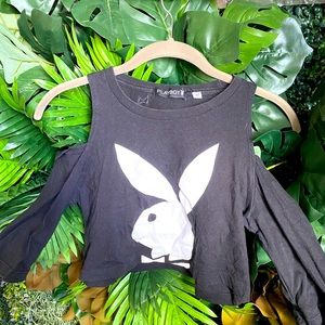 Authentic Playboy Cutout Crop Shirt